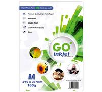 Go Inkjet Glossy Photo Paper A4 100 Sheets, 180 GSM for HP, Canon, Epson and Inkjet Printers to Print Photographs and Brochures