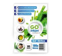 Go Inkjet Photo Paper 6x4 " 10x15 cm Glossy 100 Sheets, 180 GSM for HP Canon Epson Inkjet Printers to Print Photographs