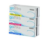Go Inks 1 C/M/Y Set of 3 Laser Toner Cartridges to replace HP CF401A/CF402A/CF403A (201A) Compatible/non-OEM for HP Colour Laserjet Pro Printers (3 Toners)