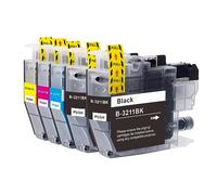 Go Inks 1 Compatible Set of 4 + Extra Black to replace Brother LC3211 + LC3211Bk Compatible/non-OEM for Brother DCP and MFC Printers (5 Inks)