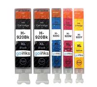 Go Inks 1 Set of 4 + Extra Black Ink Cartridges to replace HP 920 + Bk (XL Capacity) Compatible/non-OEM for HP Photosmart Printers (5 Inks)
