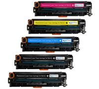 Go Inks 1 Set of 4 + Extra Black Laser Toner Cartridges to replace HP CE410X/CE411A/CE412A/CE413A (305X/305A) Compatible/non-OEM for use with HP Laserjet Pro 300/400 Color Printers (5 Toners)