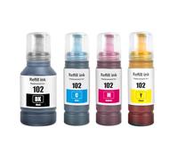 Go Inks 1 Set of 4 Ink Bottles 127ml/127ml to replace Epson 102 Compatible/non-OEM for EcoTank Printers