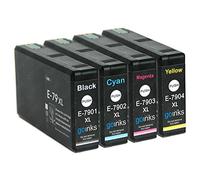Go Inks® 1 Set of 4 Ink Cartridges to replace Epson T7906 (79XL Series) Compatible/non-OEM for Epson Workforce Pro Printers (4 Inks),Black, Cyan, Magenta, Yellow,High Capacity (XL)