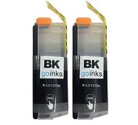 Go Inks 2 Black Ink Cartridges to replace Brother LC127XLBk Compatible/non-OEM for Brother DCP and MFC Printers