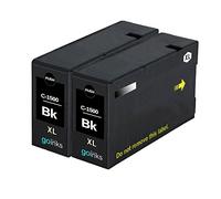 Go Inks 2 Black Ink Cartridges to replace Canon PGI-1500XLBk Compatible/non-OEM for PIXMA Printers
