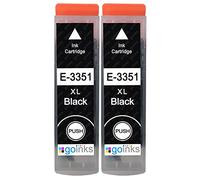 Go Inks 2 Black Ink Cartridges to replace Epson T3351 (33XL Series) Compatible/non-OEM for Epson Expression Premium Printers