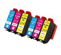 Go Inks® 2 C/M/Y Sets of 3 Ink Cartridges to replace Epson 202XL C/M/Y Compatible/non-OEM for Epson Expression Photo Printers (6 Inks)