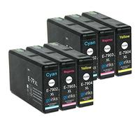 Go Inks 2 C/M/Y Sets of 3 Ink Cartridges to replace Epson T7906 C/M/Y (79XL Series) Compatible/non-OEM for Epson Workforce Pro Printers (6 Inks)