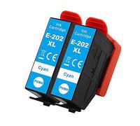 Go Inks 2 Cyan Ink Cartridges to replace Epson 202XLC Compatible/non-OEM for Epson Expression Photo Printers