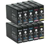 Go Inks 2 Set of 4 + extra Black Ink Cartridges to replace Epson T7906+7901 (79XL Series) Compatible/non-OEM for Epson WorkForce Pro Printers (10 Inks)