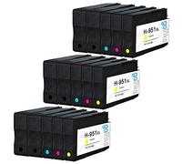 Go Inks 3 Set of 4 + Extra Black Ink Cartridges to replace HP 950 & 951 (XL Capacity) Compatible/non-OEM for HP Photosmart Printers (15 Inks)