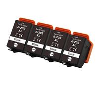Go Inks 4 Black Ink Cartridges to replace Epson 202XLBk Compatible/non-OEM for Epson Expression Photo Printers