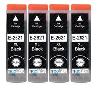 Go Inks 4 Black Ink Cartridges to replace Epson T2621 (26XL) Compatible/non OEM