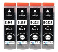 Go Inks 4 Black Ink Cartridges to replace Epson T2621 (26XL) Compatible/non-OEM for Epson Expression Premium Printers