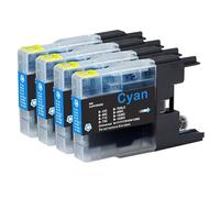 Go Inks 4 Cyan Ink Cartridges to replace Brother LC1240C & LC1220C Compatible/non-OEM for Brother DCP & MFC Printers