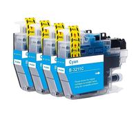 Go Inks 4 Cyan Ink Cartridges to replace Brother LC3211C Compatible/non-OEM for Brother DCP and MFC Printers