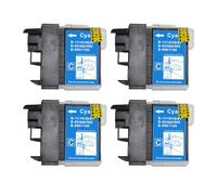 Go Inks 4 Cyan Ink Cartridges to replace Brother LC980C & LC1100C Compatible/non-OEM for Brother DCP & MFC Printers