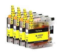Go Inks 4 Yellow Ink Cartridges to replace Brother LC123Y Compatible/non-OEM for Brother DCP & MFC Printers, Standard Capacity
