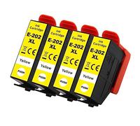 Go Inks 4 Yellow Ink Cartridges to replace Epson 202XLY Compatible/non-OEM for Epson Expression Photo Printers
