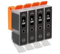4 Black Ink Cartridges to replace Canon PGI-520Bk Compatible/non-OEM from Go Inks