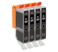 Go Inks 4 Black Ink Cartridges to replace CLI-521Bk Compatible/non-OEM for PIXMA Printers