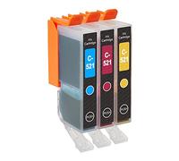 Go Inks 1 C/M/Y Set of 3 Ink Cartridges to replce CLI-521 Compatible/non-OEM for PIXMA Printers (3 Pack)