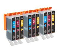 Go Inks C-521CMY Compatible C/M/Y Ink Cartridges to replace Canon CLI-521C, CLI-521M, CLI-521Y for use with Canon PIXMA Printers (Pack of 9), High Capacity (XL)