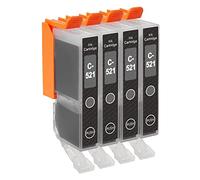Go Inks C-521GY Compatible Grey Ink Cartridge to replace Canon CLI-521GY for use with Canon PIXMA Printers (Pack of 4), High Capacity