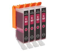 Go Inks C-521M Compatible Magenta Ink Cartridge to repalce Canon CLI-521M for use with Canon PIXMA Printers (Pack of 4),High Capacity (XL)