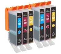 Go Inks 2 C/M/Y Set of 3 Ink Cartridges to replce CLI-526 Compatible/non-OEM for PIXMA Printers (6 Pack)