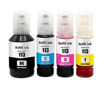 Go Inks Compatible 140ml/70ml Ink Bottles for Epson 113-4 Pack Replacement for EcoTank Printers