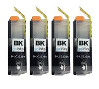 Go Inks Compatible Black LC223Bk Ink Cartridge - 4 Pack Replacement for Brother DCP & MFC Printers - High Capacity (16ml) - 4x Black