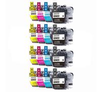 Go Inks Compatible LC422 Set of Ink Cartridges, 16 Pack, Black/Cyan/Magenta/Yellow for Brother Printers