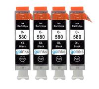 Go Inks Compatible PGI-580XL Ink Cartridge - 4 Pack for Canon PIXMA Printers - 22ml - 580 XL - High Yield - 4x Black