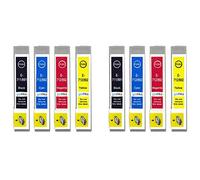 Go Inks Compatible T0715 Ink Cartridges - 8 Pack replaces T0711 T0712 T0713 T0714 for Epson Stylus Printers - 15ml & 13.5ml - Black, Cyan, Magenta, Yellow - 2x Set