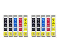 Go Inks Compatible T0715 + T0711 Ink Cartridges - 10 Pack replaces T0711 T0712 T0713 T0714 for Epson Stylus Printers - 15ml & 13.5ml - Black, Cyan, Magenta, Yellow - 2x Set + Extra Black