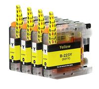 Go Inks Compatible Yellow LC223Y Ink Cartridge - 4 Pack Replacement for Brother DCP & MFC Printers - High Capacity (10ml) - 4x Yellow