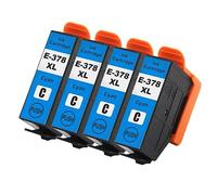 Go Inks Cyan E-378XLC Compatible Ink Cartridge for use with Epson Expression Photo Printers (Pack of 4)