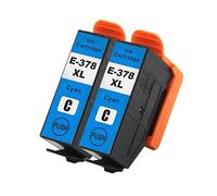 Go Inks 2 Cyan Ink Cartridges to replace Epson 378XLC Compatible/non-OEM for Epson Expression Photo Printers