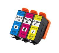 Go Inks E-378XL Compatible C/M/Y Ink Cartridges for use with Epson Expression Photo Printers (Set of 3 Inks)
