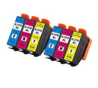 Go Inks E-378XL Compatible C/M/Y Ink Cartridges for use with Epson Expression Photo Printers (Set of 6 Inks)