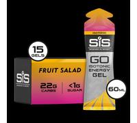 Science In Sport GO Isotonic Energy Gels, Running Gels with 22g Carbohydrates, Low Sugar, Fruit Salad Flavour, 60ml Per Serving (15 Pack)