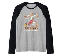 Go Jesus It's The Third-Day Funny Dabbing Jesus Easter Day Raglan Baseball Tee
