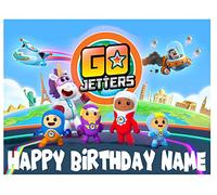 Go Jetters Inspired Edible Icing Cake Topper Precut - Personalised (3. Rectangle 18cm x24cm)