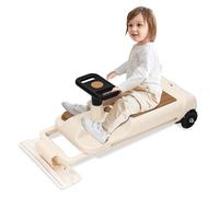 Go Kart for Kids, Portable Cleaning Go Kart, Mop Floor Ride On Car, Speed Retractable Cleaning Mopping Kart with Bearing Steering Rod, Glowing Wheels & Storage