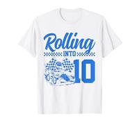 Go Kart Racing 10th Birthday Rolling Into 10 Funny Boys Kids T-Shirt