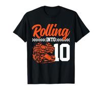 Go Kart Racing 10th Birthday Rolling Into 10 Funny Boys Kids T-Shirt
