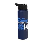 Go Kart Racing 14th Birthday Rolling Into 14 Funny Boys Kids Stainless Steel Insulated Water Bottle