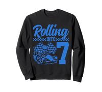 Go Kart Racing 7th Birthday Rolling Into 7 Funny Boys Kids Sweatshirt